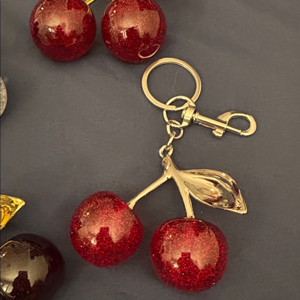New 1 Pc Cherry Bag Charms Pick Your Color - Picture 3 of 5